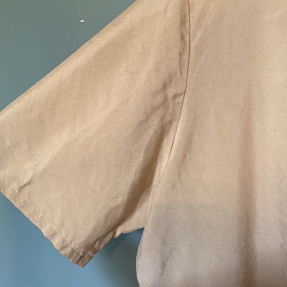 Vintage Gallant Paris New York Silk beige boxy short sleeve blouse size 22 - Picture 2 of 4